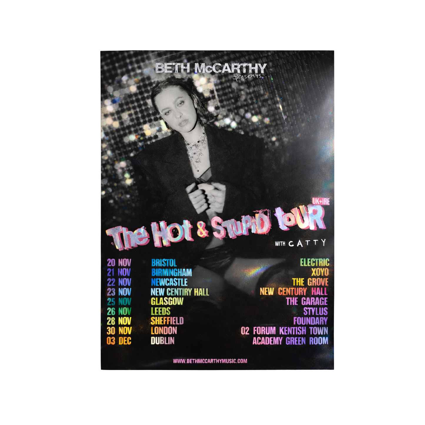 BETH McCARTHY MIRRI HOLOGRAPHIC TOUR POSTER A3